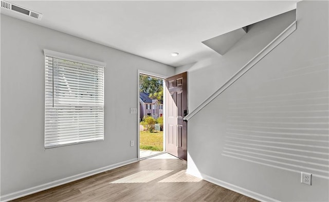 foyer entrance featuring light hardwood / wood-style floors