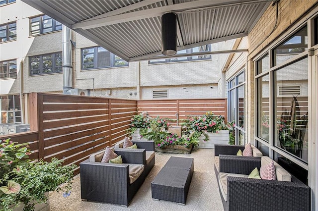 view of patio with an outdoor living space