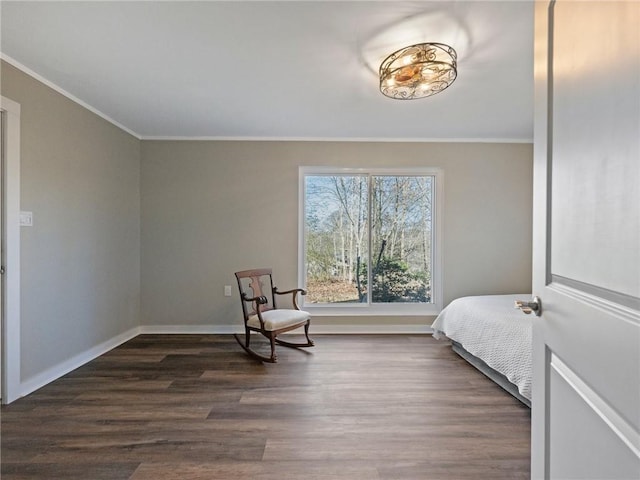 2938 Chestatee Rd, Gainesville, GA 30506 - bedroom with crown molding, baseboards, and dark wood finished floors