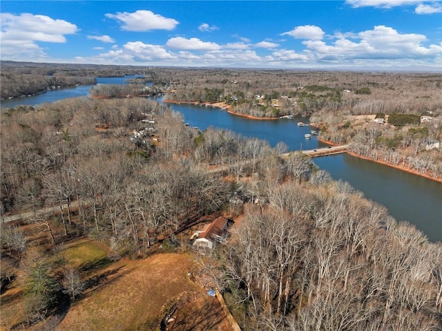 2938 Chestatee Rd, Gainesville, GA 30506 - drone / aerial view featuring a water view and a wooded view