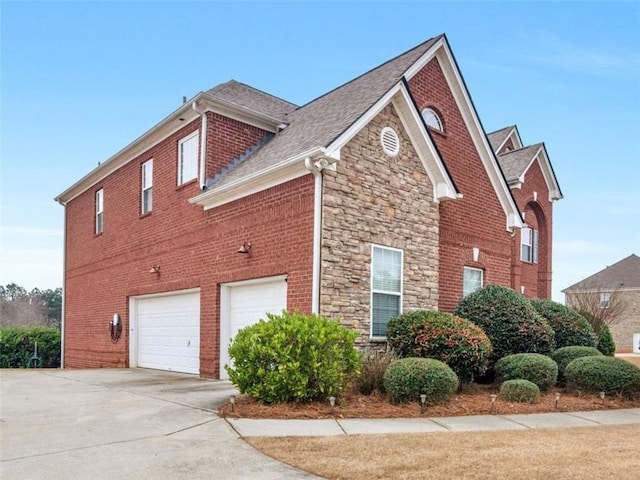 view of property exterior featuring a garage