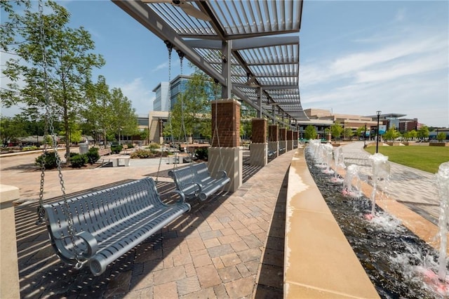 view of property's community with a pergola