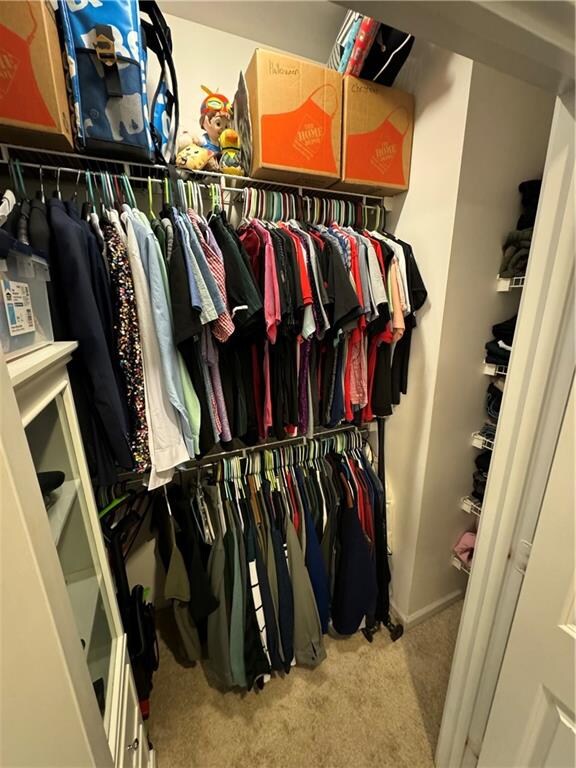 spacious closet with carpet flooring