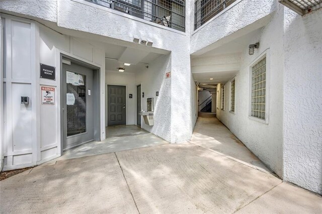 doorway to property with a balcony