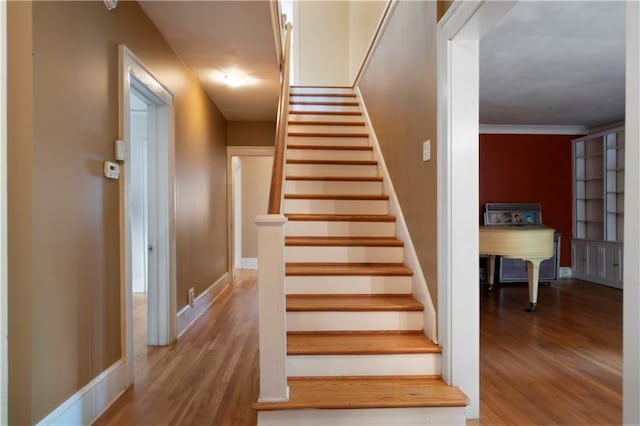 1276 Lanier Blvd NE, Atlanta, GA 30306 - stairway featuring wood finished floors and baseboards
