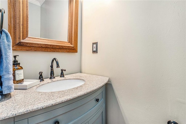3117 Blowing Wind Ct NW, Acworth, GA 30101 - bathroom featuring vanity and crown molding