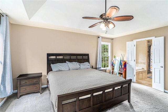 3117 Blowing Wind Ct NW, Acworth, GA 30101 - bedroom featuring carpet floors, ensuite bath, and ceiling fan