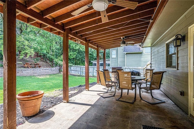 3117 Blowing Wind Ct NW, Acworth, GA 30101 - view of patio / terrace with a ceiling fan and outdoor dining area