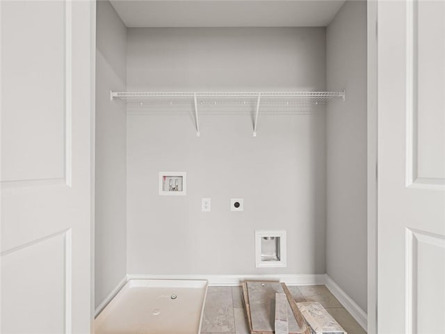 5641 Hislop Ln Unit 88, Mableton, GA 30126 - laundry area featuring hookup for a washing machine, baseboards, electric dryer hookup, and laundry area