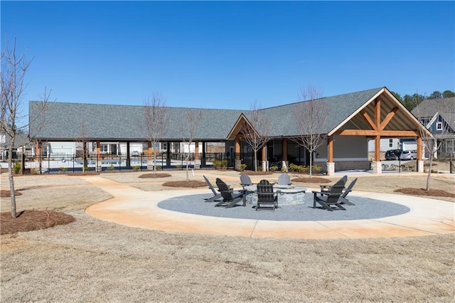 528 Aberdeen Mdw, Acworth, GA 30102 - view of home's community featuring a fire pit and fence