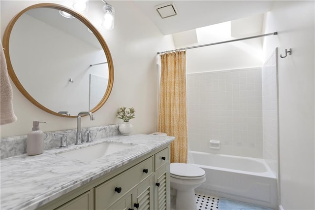 4086 Norton Pl SE, Smyrna, GA 30082 - bathroom featuring toilet, shower / bathtub combination with curtain, and vanity