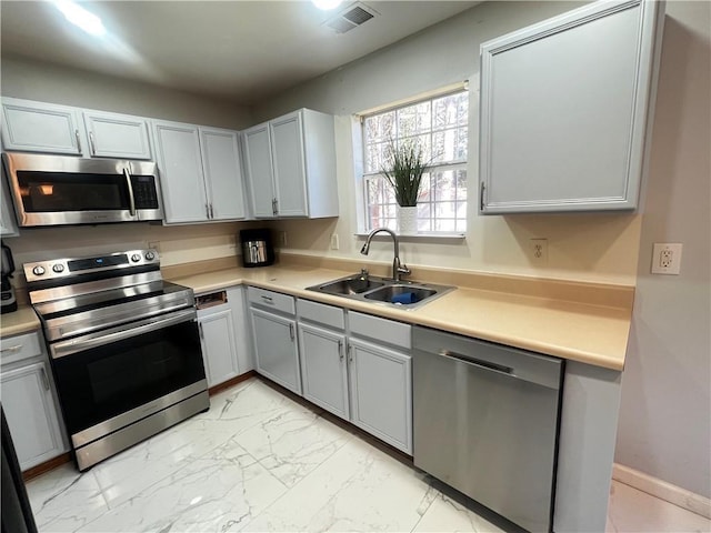 kitchen with sink and stainless steel appliances