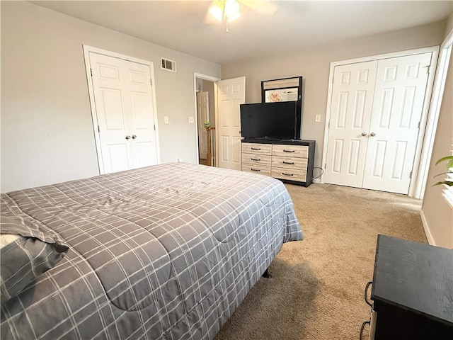 602 Summer Pl, Norcross, GA 30071 - bedroom with carpet floors, a closet, and ceiling fan