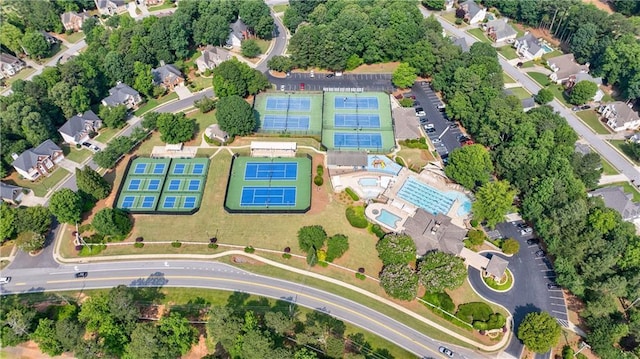 652 Pathview Ct, Dacula, GA 30019 - aerial view of property's location with a pool and nearby suburban area