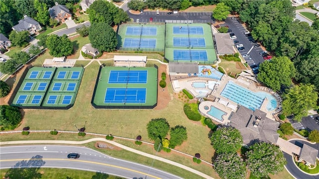 652 Pathview Ct, Dacula, GA 30019 - aerial overview of property's location featuring a pool area