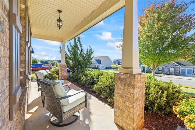 view of patio with a porch