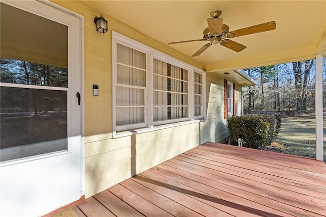 deck with ceiling fan