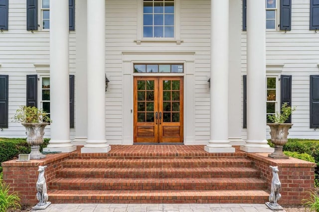 entrance to property with french doors