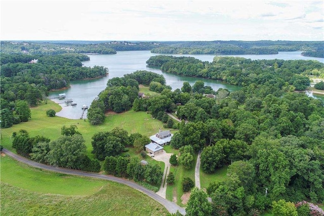 6302 J F Jay Rd, Gainesville, GA 30506 - bird's eye view of a nearby body of water and a heavily wooded area