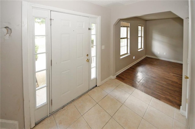 view of tiled entrance foyer