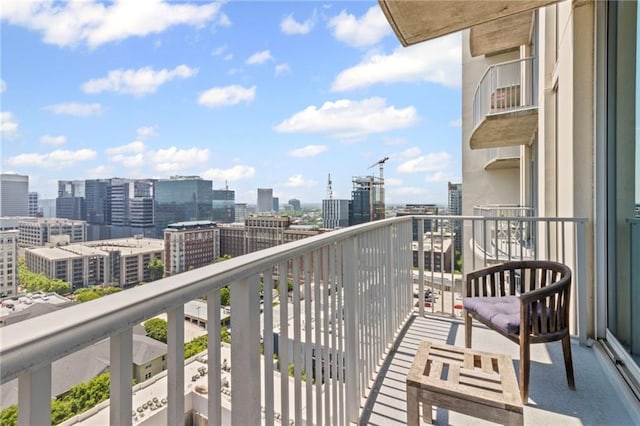 balcony with a view of city