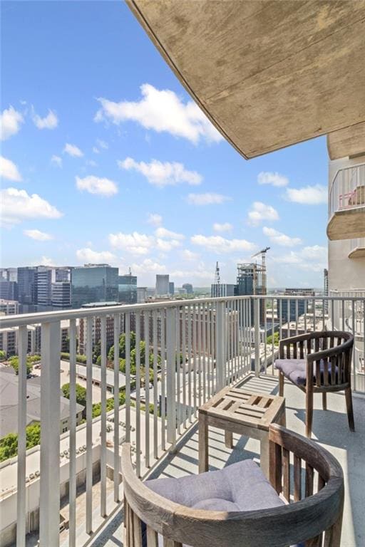 balcony featuring a city view