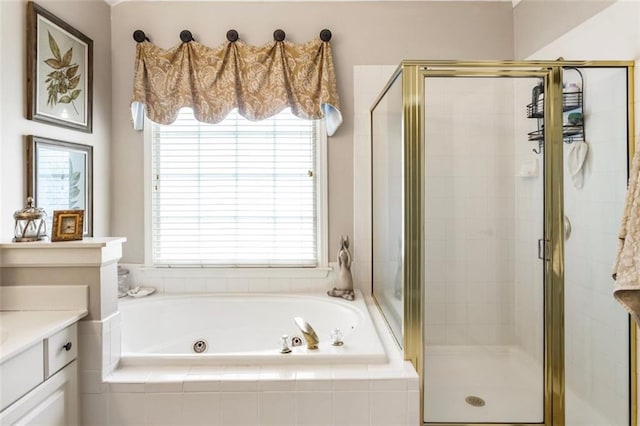 4401 Madison Woods Dr NW, Marietta, GA 30064 - full bath with a jetted tub, a shower stall, healthy amount of natural light, and vanity
