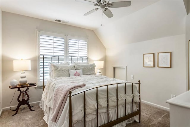 4401 Madison Woods Dr NW, Marietta, GA 30064 - carpeted bedroom with vaulted ceiling and a ceiling fan