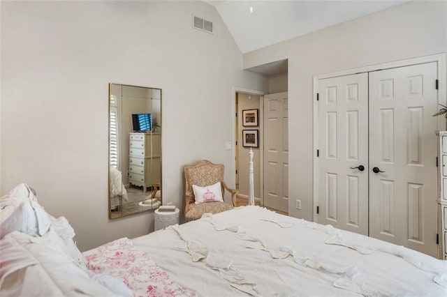 4401 Madison Woods Dr NW, Marietta, GA 30064 - bedroom featuring a closet and high vaulted ceiling