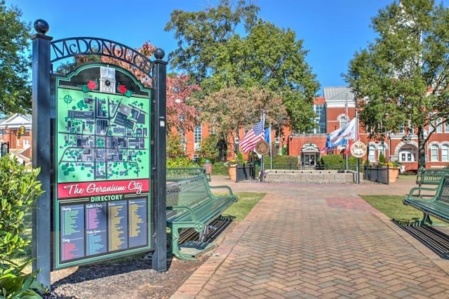 view of community sign