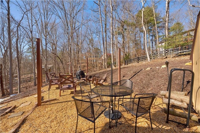 view of yard with a patio area and fence