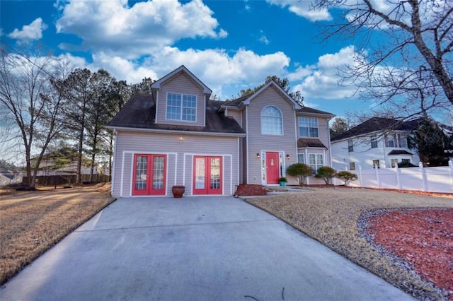 view of front of home with french doors