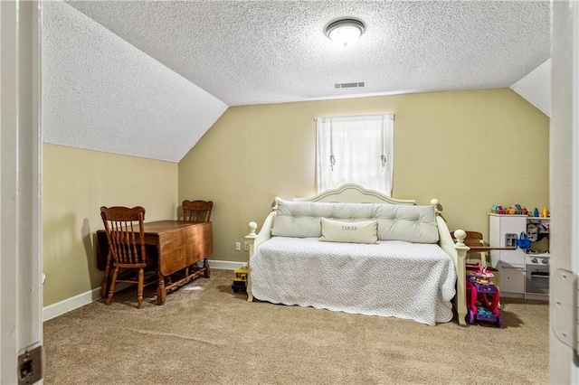 135 Crimson Rdg, Tyrone, GA 30290 - bedroom with lofted ceiling, carpet, a textured ceiling, and baseboards