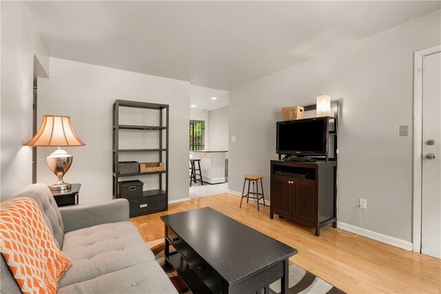 148 Waverly Way Unit 10, Atlanta, GA 30307 - living room featuring baseboards and light wood finished floors