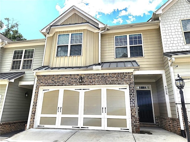 view of property featuring a garage