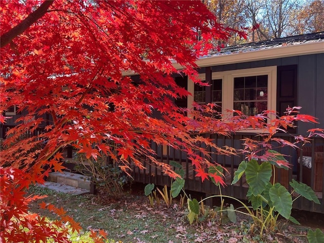 exterior view of board and batten siding