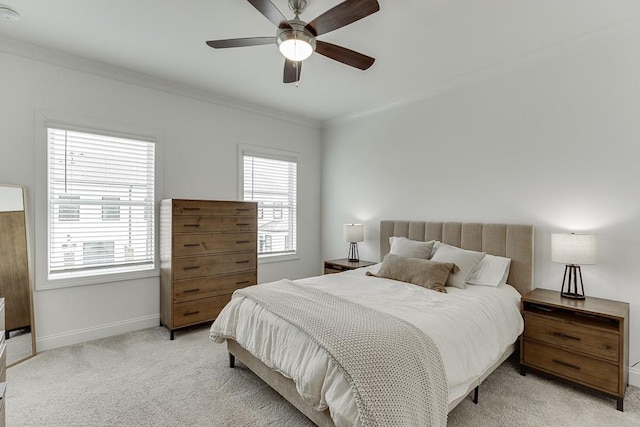 1117 Larkin Dr, Buford, GA 30518 - bedroom featuring light colored carpet, multiple windows, ornamental molding, and baseboards
