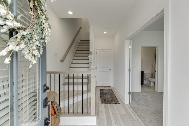 1117 Larkin Dr, Buford, GA 30518 - entryway with stairway and recessed lighting