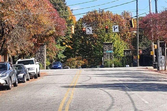 view of street featuring traffic lights