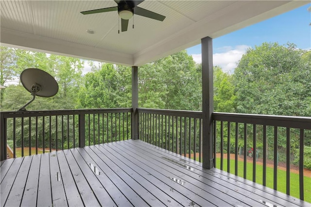 1105 Sterling Brooke Dr, Alpharetta, GA 30022 - wooden terrace with a ceiling fan