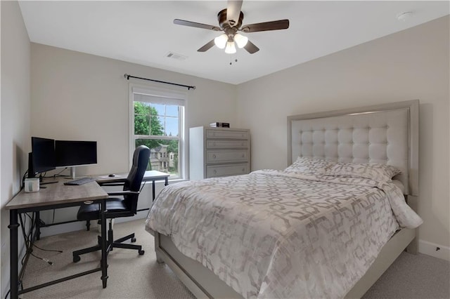 1105 Sterling Brooke Dr, Alpharetta, GA 30022 - carpeted bedroom with an office area and ceiling fan