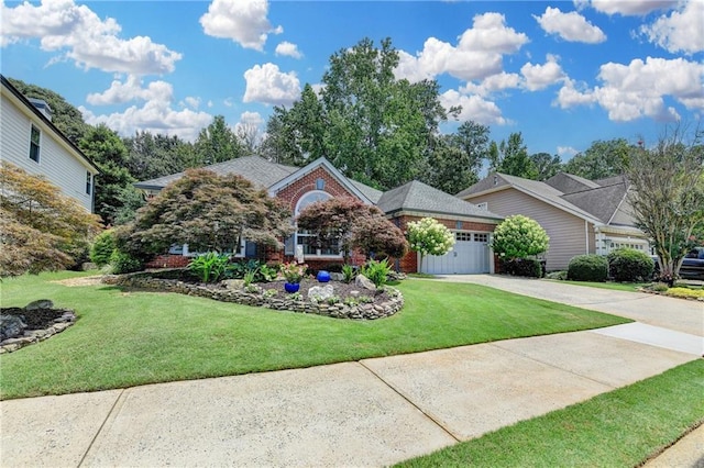 510 Elgaen Ct, Roswell, GA 30075 - view of front facade featuring concrete driveway, a garage, a front yard, and brick siding