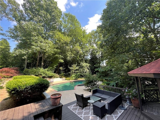 deck with an outdoor living space