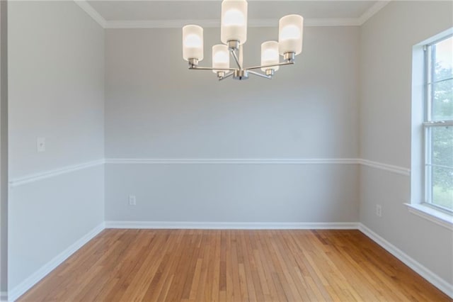 6118 Arbor Links Rd, Lithonia, GA 30058 - unfurnished room featuring a chandelier, wood-type flooring, and crown molding