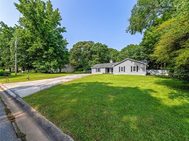 30 Court S, Ellenwood, GA 30294 - ranch-style home featuring concrete driveway and a chimney