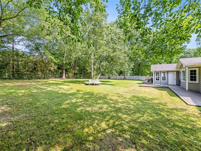 30 Court S, Ellenwood, GA 30294 - fenced backyard featuring a wooden deck