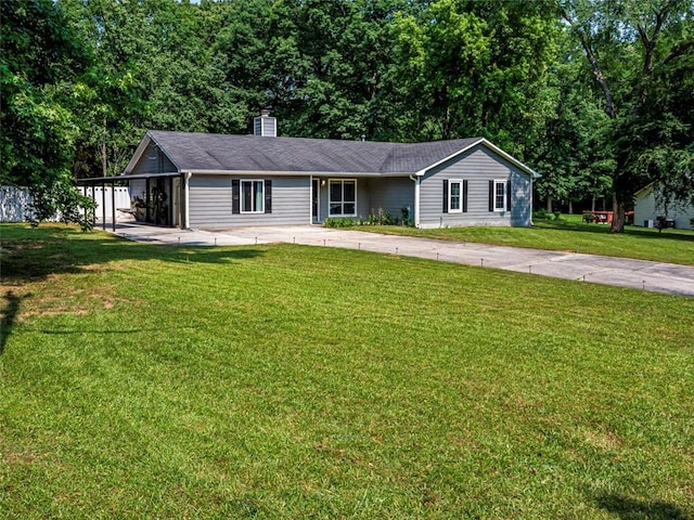 30 Court S, Ellenwood, GA 30294 - single story home featuring a front yard, a chimney, and driveway