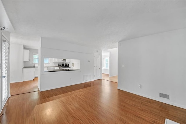 4440 Coventry Ct NE, Roswell, GA 30075 - unfurnished living room with light wood-style flooring, healthy amount of natural light, and baseboards