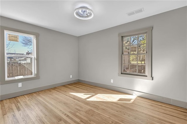 empty room featuring light hardwood / wood-style flooring