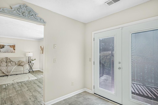 doorway with french doors